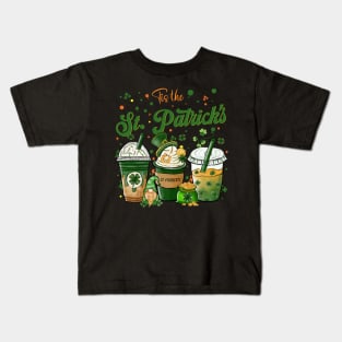 Tis the St Patrick's day drink coffee latte Kids T-Shirt